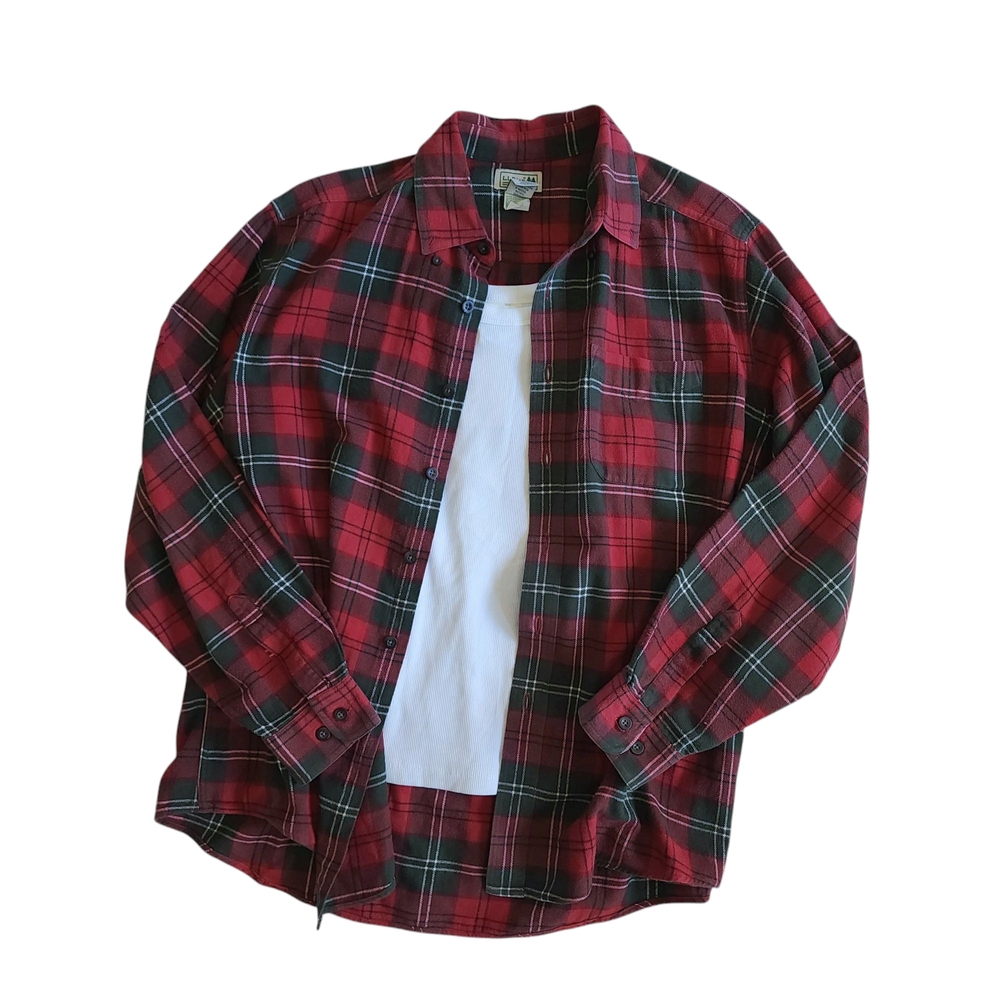 Vintage L.L. Bean Flannel Cotton Button Down Shirt Mens Large Grunge Gorpcore